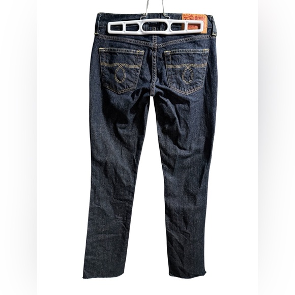 Lucky Brand Dark Blue Straight Leg Raw Hem Jeans‎- Size 00 - Picture 2 of 4
